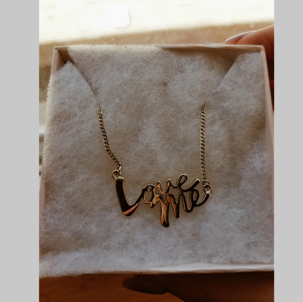 Victoria's Secret "Love Me" Gold Necklace